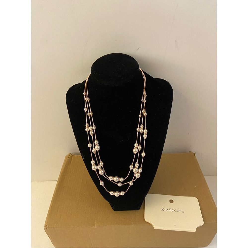 Kim Rogers pink pearl necklace new‎